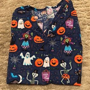 Halloween scrub top